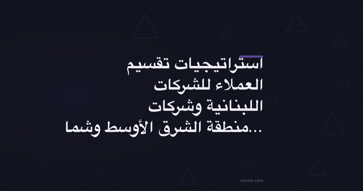 استراتيجيات تقسيم العملاء للشركات اللبنانية وشركات منطقة الشرق الأوسط وشمال أفريقيا