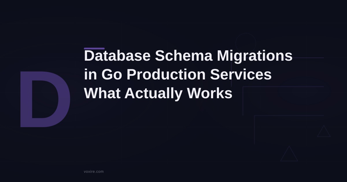 Database Schema Migrations in Go Production Services: What Actually Works