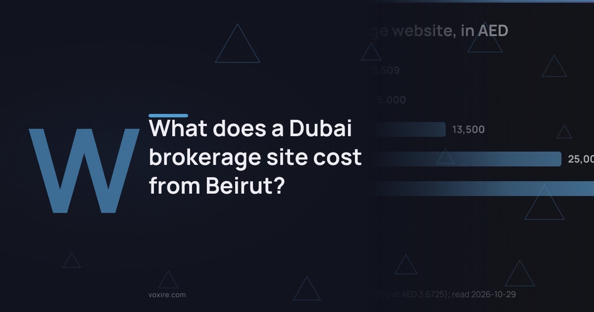 What does a Dubai brokerage site cost from Beirut?
