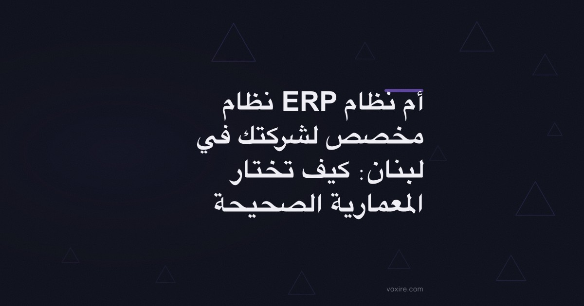 نظام ERP أم نظام مخصص لشركتك في لبنان: كيف تختار المعمارية الصحيحة