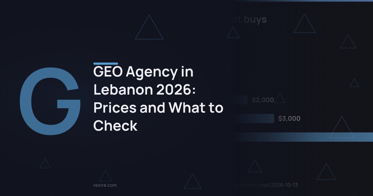 GEO Agency in Lebanon 2026: Prices and What to Check