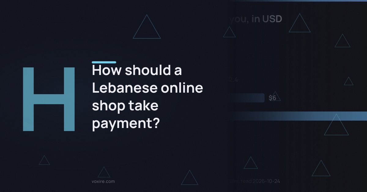 How should a Lebanese online shop take payment?