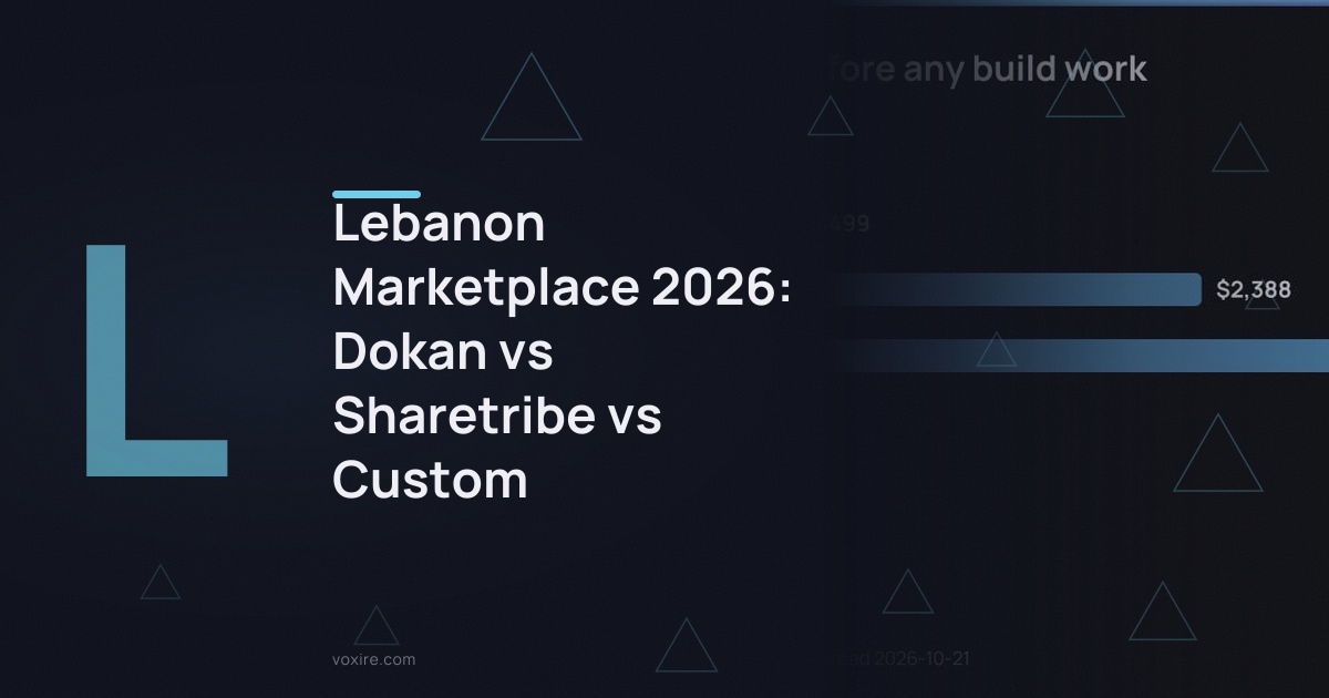 Lebanon Marketplace 2026: Dokan vs Sharetribe vs Custom
