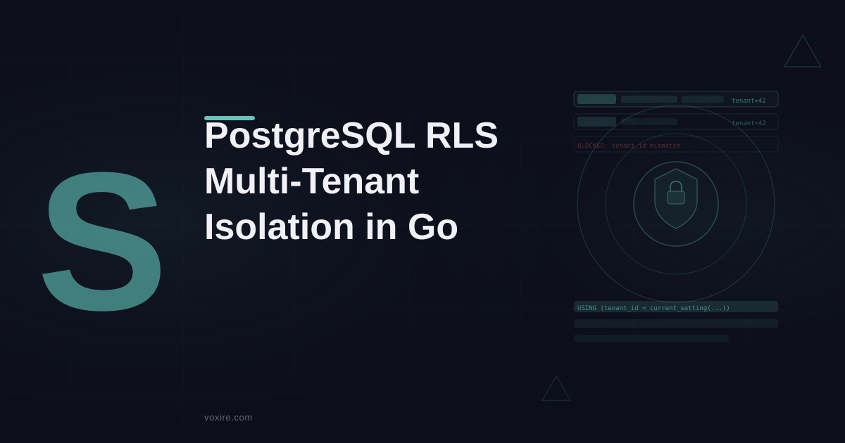 PostgreSQL Row-Level Security for Go Multi-Tenant SaaS: Defense in Depth