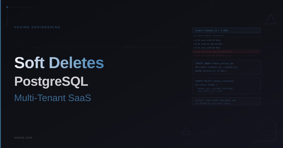 الحذف الناعم في PostgreSQL متعدد المستأجرين: الأنماط والمزالق