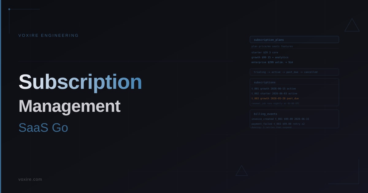 إدارة الاشتراكات والعضويات في SaaS بـ Go: البنية والتحديات